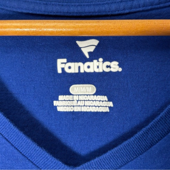 FANATICS Chicago Cubs Baseball V-Neck Blue Women’s Short Sleeve Shirt - Size M - Picture 3 of 6